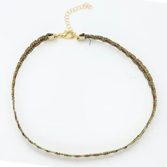 Floral Choker Gold Tone Choker Adjustable Choker 12.5' - 15' Inch - Picture 6 of 10